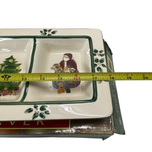 Susan Winget Divided Christmas Server Sleigh Ride Collection Holiday Platter - Picture 3 of 6